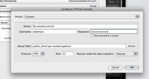Configurações de FTP Configurações de FTP